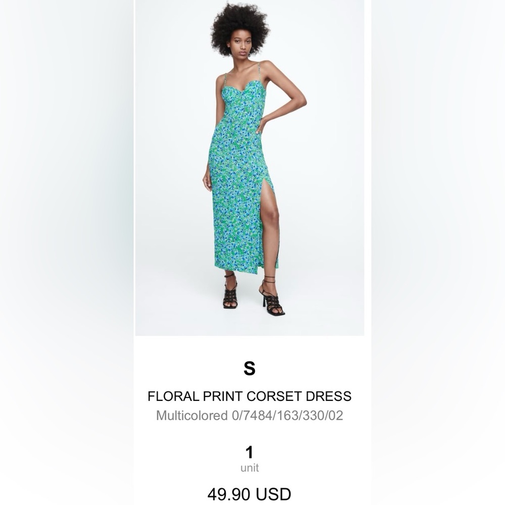 Zara Floral Print Corset Dress